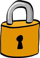 a cartoon padlock